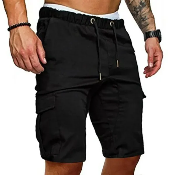 Casual Shorts Mens Summer Cargo Shorts Gym Sport Running Workout Cargo Pants Jogger Trousers Drawstring Solid Jogging Shorts Men - Image 4