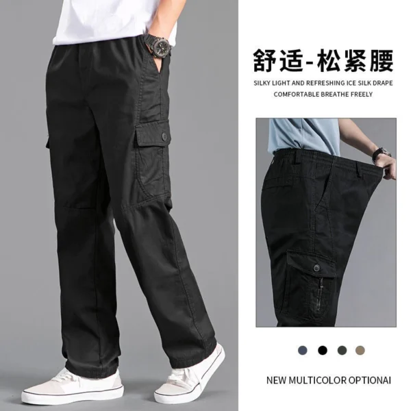 New Cargo Pants Men's Loose Straight Oversize Clothing Solid Grey Versatile Work Wear Black Joggers Cotton Casual Male Trousers - Image 2