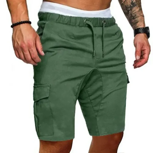 Casual Shorts Mens Summer Cargo Shorts Gym Sport Running Workout Cargo Pants Jogger Trousers Drawstring Solid Jogging Shorts Men - Image 6