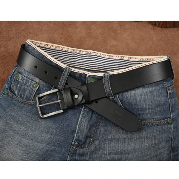 MEDYLA Men Belts Cow Leather Jeans Waistband Genuine Leather Male Belt Soft Alloy Pin Buckle Men's Belt - Image 5