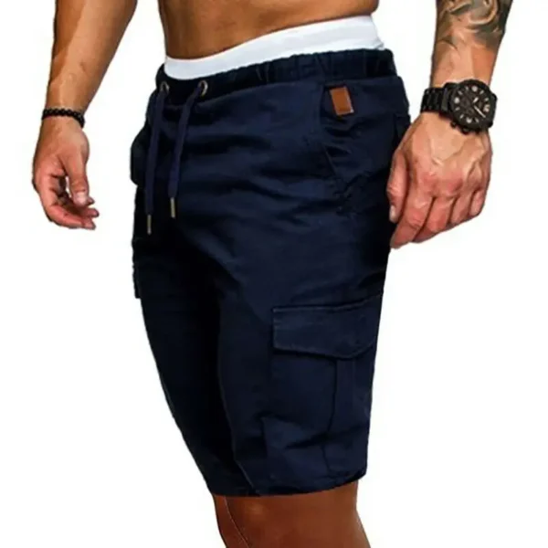 Casual Shorts Mens Summer Cargo Shorts Gym Sport Running Workout Cargo Pants Jogger Trousers Drawstring Solid Jogging Shorts Men - Image 5