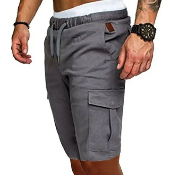 Casual Shorts Mens Summer Cargo Shorts Gym Sport Running Workout Cargo Pants Jogger Trousers Drawstring Solid Jogging Shorts Men - Image 3