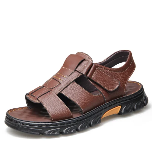 Genuine Leather Men Sandals Men's Massage Sandals Outdoor Non-Slip Beach Shoes Men's Durable Treking Sports Sandals Big Size 48 - Image 6