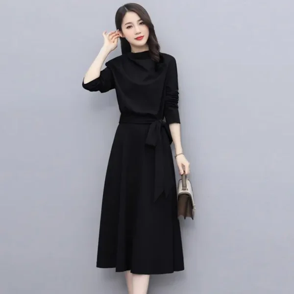 Long Sleeves Dresses Women's Elegant Midi Dresses for Women Womens Office Dress Woman Streetwear Autumn Winter Korean Style New - Image 5