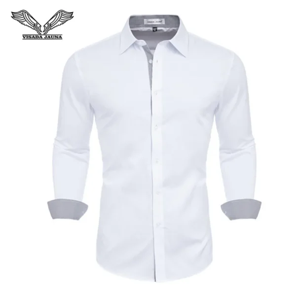 VISADA JUANA 2019 Mens Long Sleeve Dress Shirt High-quality Male Casual Tops Button Down Shirts Y73 - Image 3