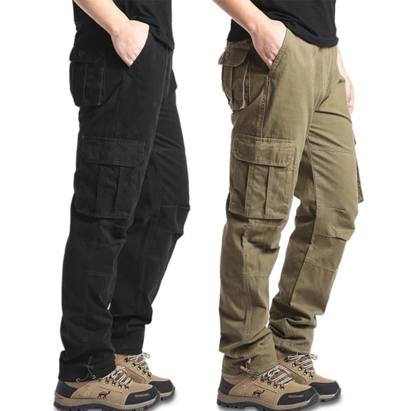 Big Size Men's Casual Sports Pants Stretch Waist Tactical Cargo Pants Man Hiking Pants Joggers Cotton Trousers