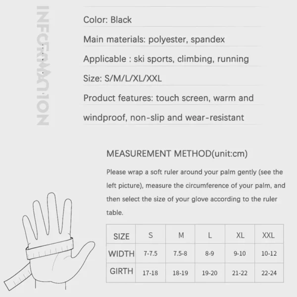 Winter Men's Gloves Warm Touchscreen Sport Fishing Splash-proof Skiing Army Cycling Snowboard Nonslip Zipper Women Gloves - Image 5