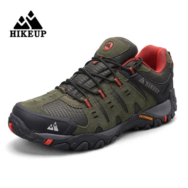 HIKEUP Men's Hiking Shoes Suede Leather Outdoor Shoes Wear-resistant Men Trekking Walking Hunting Tactical Sneakers - Image 3