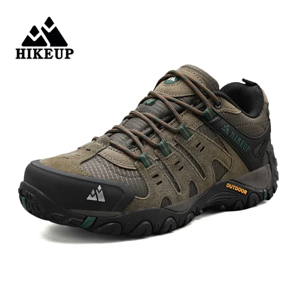 HIKEUP Men's Hiking Shoes Suede Leather Outdoor Shoes Wear-resistant Men Trekking Walking Hunting Tactical Sneakers - Image 2