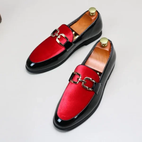 Men's Casual Leather Shoes Mens Fashion Patchwork Party Wedding Loafers Moccasins Men Slip-on Light Comfortable Driving Flats - Image 2