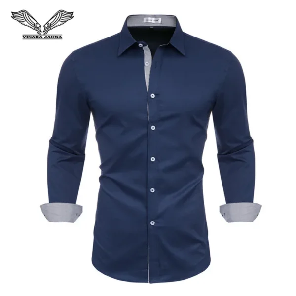 VISADA JUANA 2019 Mens Long Sleeve Dress Shirt High-quality Male Casual Tops Button Down Shirts Y73 - Image 5