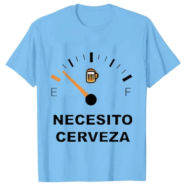 Men's Casual T-shirt NECESITO CERVEZA Print Men Tshirts Short Sleeve Tee Top Clothes for Summer Drinking Beer T Shirt Tops - Image 5