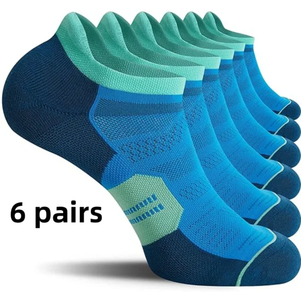 6 pairs of breathable and non slip invisible boat socks for men and women, ankle running socks, outdoor fitness socks - Image 3