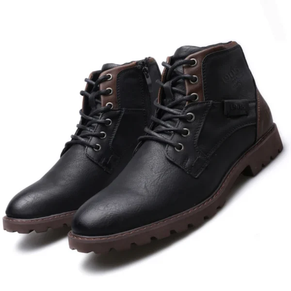 Vintage Men Boots 2023 New Autumn Winter Shoes High Quality Men's Leather Boots Side Zipper Men's Ankle Boots Large Size 39 48 - Image 5