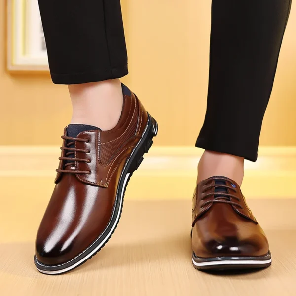 Men Wedding party shoes lace up oxfords Leather Business Men Dress Casual Youth British Style Spring autumn Shoes big size 48 - Image 3