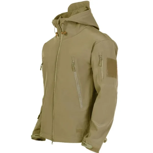 TRAF 2024 New Fashionable Shark Skin Soft Shell Jacket Men's Tactical Windproof Waterproof Jacket Men's Jacket Hooded Jacket - Image 2