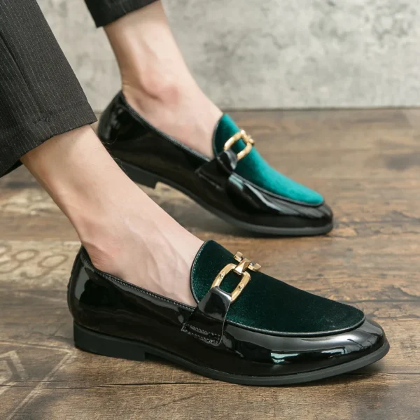 Men's Fashion Patchwork Chain Party Wedding Loafers Moccasins Men Casual Leather Shoes Mens Light Comfortable Driving Flats - Image 3