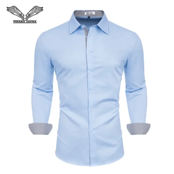 VISADA JUANA 2019 Mens Long Sleeve Dress Shirt High-quality Male Casual Tops Button Down Shirts Y73 - Image 2