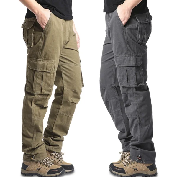 Big Size Men's Casual Sports Pants Stretch Waist Tactical Cargo Pants Man Hiking Pants Joggers Cotton Trousers - Image 4