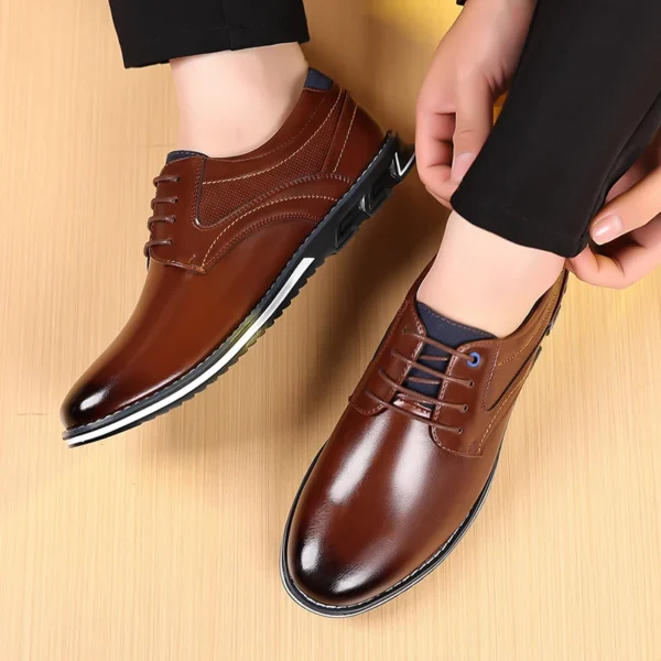 Men Wedding party shoes lace up oxfords Leather Business Men Dress Casual Youth British Style Spring autumn Shoes big size 48 - Image 6