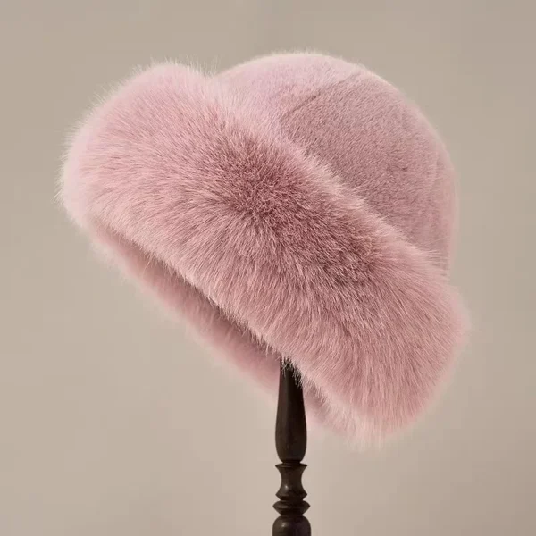 Autumn And Winter 2024 New Women's Fashion Fur Cap Fur Hat Fur Hats Mongolian Hat Brimless Plush Fluffy Skiing Riding Warm Caps