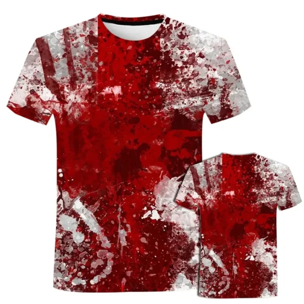 Halloween T-Shirts Horror Bloody 3D Print Men Women O-Neck Short Sleeve T Shirt Oversized Harajuku Y2k Tees Tops Kids Clothing - Image 4