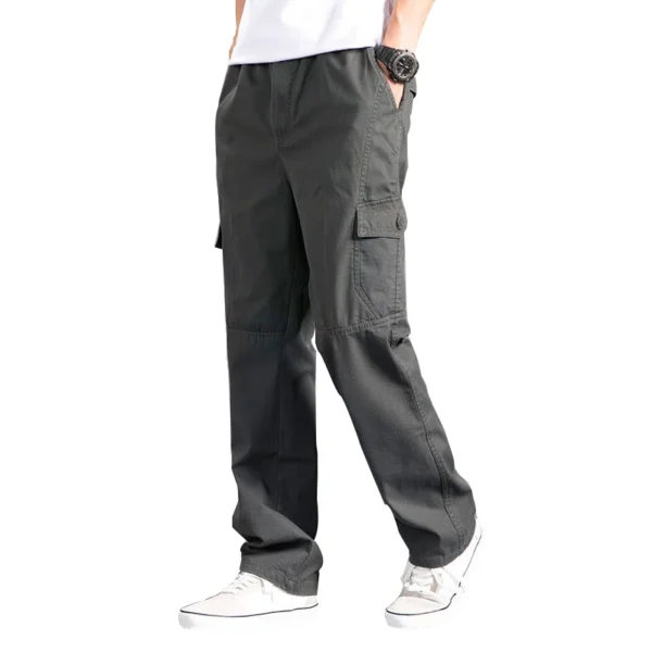 New Cargo Pants Men's Loose Straight Oversize Clothing Solid Grey Versatile Work Wear Black Joggers Cotton Casual Male Trousers - Image 6