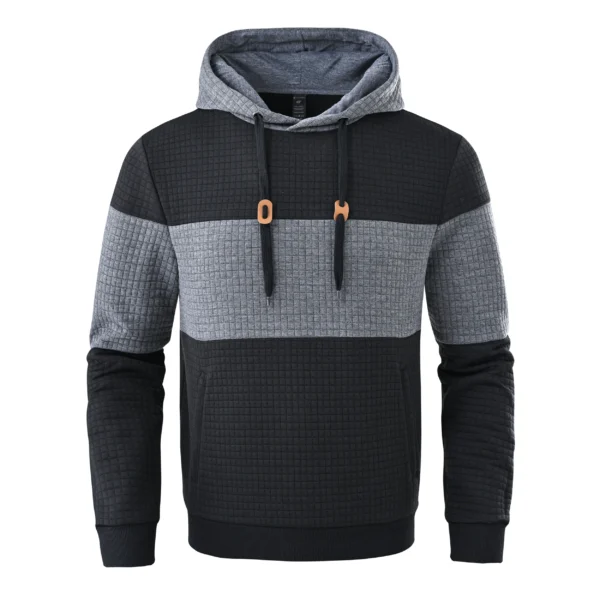 Autumn Men's Casual Fashion Hoodies Cozy Pullover Sweatshirt Tracksuit Hooded Sweatshirts Streetwear with Plaid Jacquard - Image 5