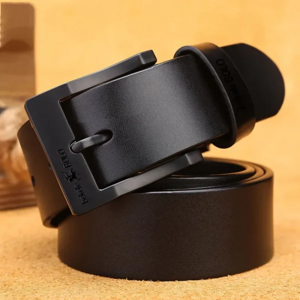 2024 Famous Luxury Brand Designer Jeans Belts for Men Real Genuine Leather Men's Fashion Metal Alloy Pin Buckle Business Belt - Image 3