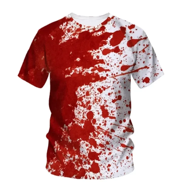 Halloween T-Shirts Horror Bloody 3D Print Men Women O-Neck Short Sleeve T Shirt Oversized Harajuku Y2k Tees Tops Kids Clothing