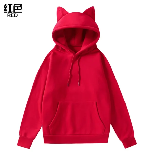 2024 New Winter Men's Hoodie Sweater Pullover South Korea Fashion Men's Cat Ears Cute Japanese Top Personality Sweatshirt Women - Image 5