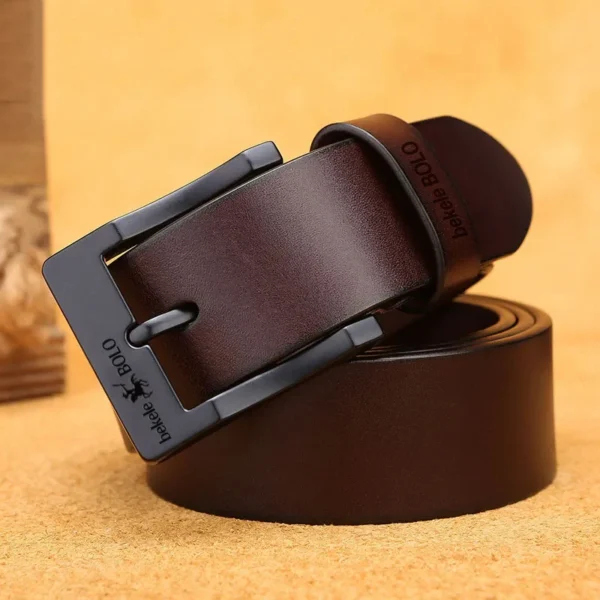 2024 Famous Luxury Brand Designer Jeans Belts for Men Real Genuine Leather Men's Fashion Metal Alloy Pin Buckle Business Belt - Image 4