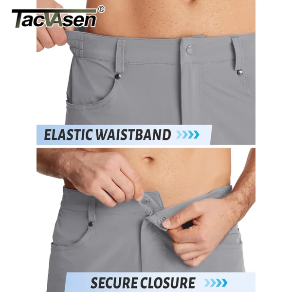 TACVASEN Quick Dry Cargo Shorts Mens Lightweight Work Cargo Shorts Multi Pockets Waterproof Outdoor Hiking Fishing Shorts Male - Image 2