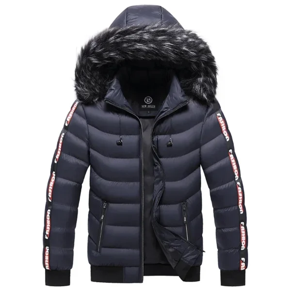 Men's Winter Down Jacket New Solid Color Casual Loose Plus Size Outdoor Travel Hooded Overalls Cotton Clothes Men's Thermal Coat - Image 3