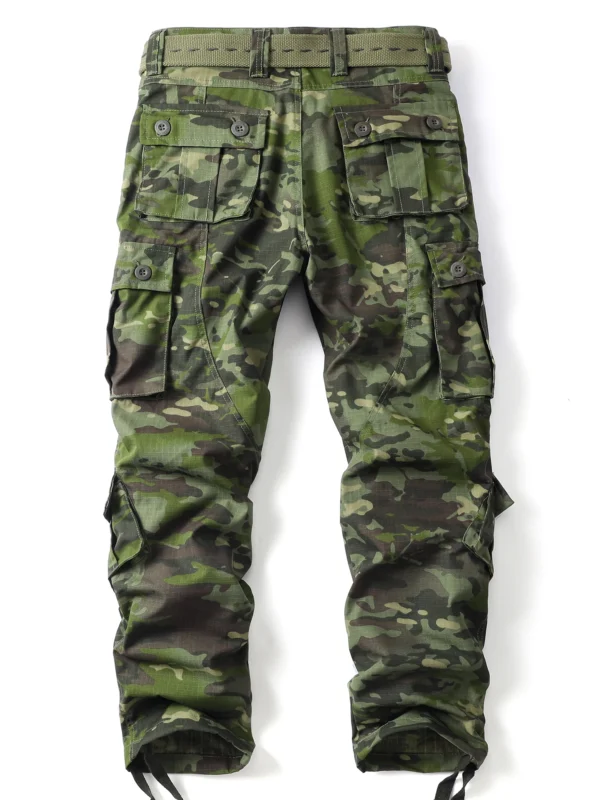 AKARMY Camouflage Pattern Men's Cargo Retro Multi-pocket Outdoor Pants, Men's Cotton Comfy Tactical Pants (No Belt) - Image 2