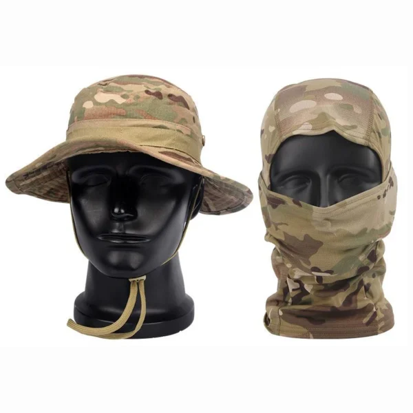 Camouflage Boonie Cap Balaclava Hat Suit Foldable Soft Hat Outdoor Hunting Fishing Wide Brimmed Hat Sunscreen Caps - Image 3