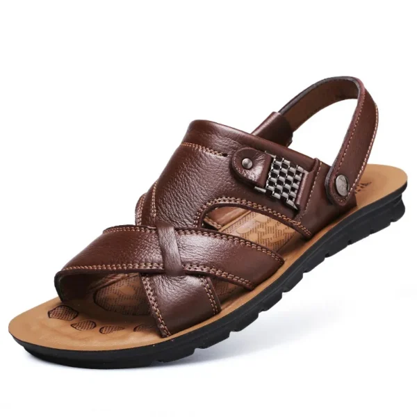 Big Size Men Leather Sandals Summer Classic Men Shoes Slippers Soft Sandals Men Roman Comfortable Outdoor Walking Footwear - Image 5