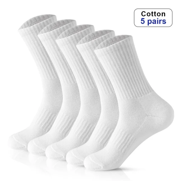 5Pairs Brand Men Cotton Socks New Style White Socks Men Soft Breathable Sports Long socks Summer Winter for Male Socks Plus Size