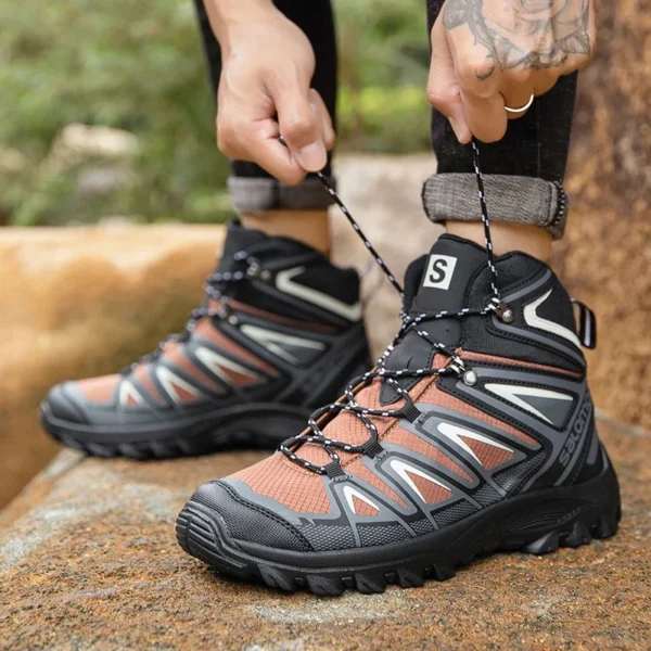 Outdoor Men Climbing Hiking Shoes Lightweight Anti Slip Waterproof Mens Boots Comfortable Hunting Trekking Camping Shoes Size 48 - Image 5