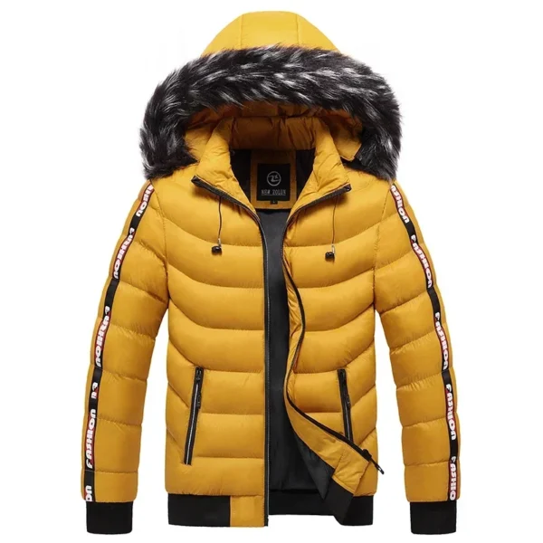 Men's Winter Down Jacket New Solid Color Casual Loose Plus Size Outdoor Travel Hooded Overalls Cotton Clothes Men's Thermal Coat