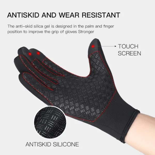 New Winter Gloves Men Women Touch Cold Waterproof Motorcycle Cycle Gloves Male Outdoor Sports Plus Velvet Warm Running Ski Glove - Image 3