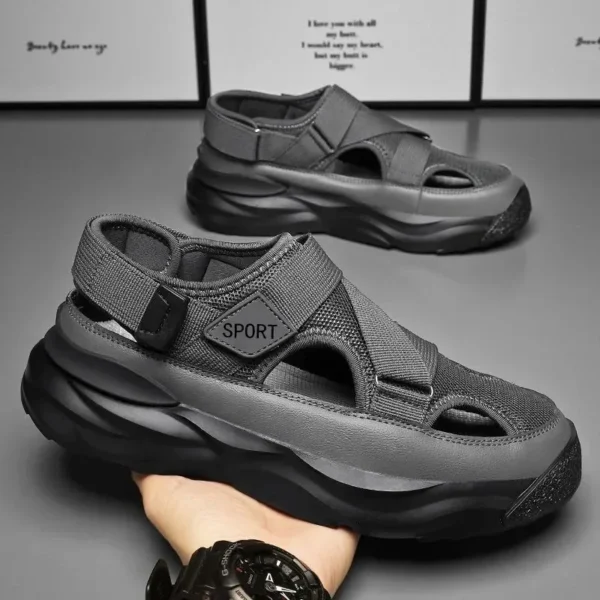 Fashion Designer Men's Sandals Breathable Casual Shoes for Men Outdoor Non Slip Beach Sandals 2024 New Male Platform Sandalias - Image 2