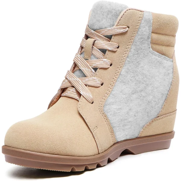 Women’s Lace Up Wedge Ankle Boots Comfortable Suede Hidden Wedge Booties - Image 2