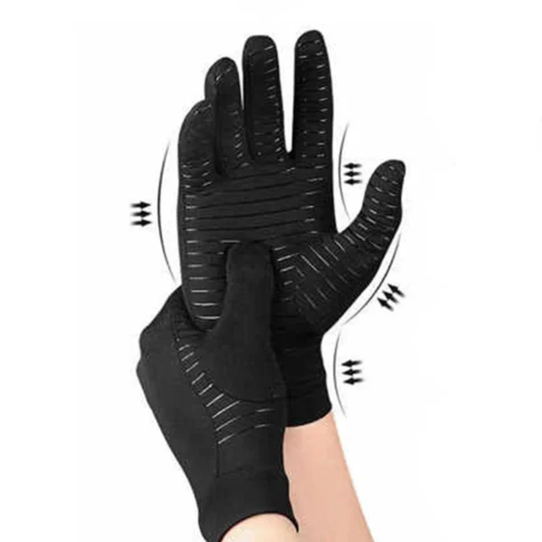 Copper Compression Arthritis Gloves Black Hand Gloves Hand Wrist Support Non-Slip Unisex Gloves Finger Joint Wrist Pain Relief - Image 4