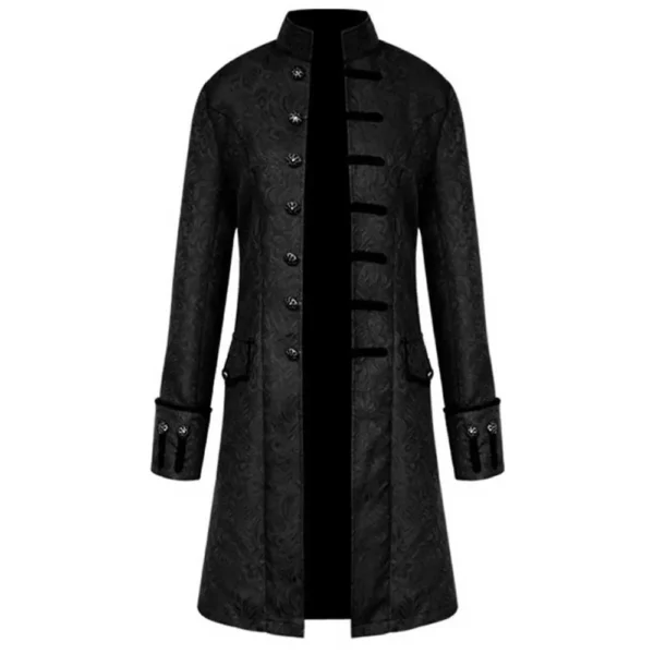 Gothic Men's Tailcoat Long Jacket Medieval Steampunk Trench Coats Plus Size Cosplay Performance Party Costume Halooween Outwears