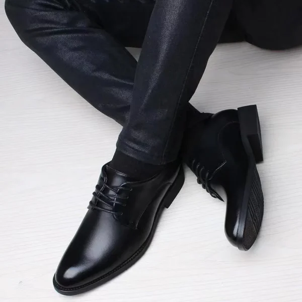 Spring and Autumn British Casual Business Formal Leather Shoes Men Shoes Heightening Single Shoes Shoes Casual Shoes Suit - Image 4