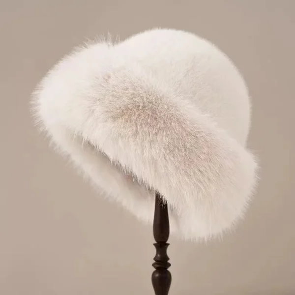 Autumn And Winter 2024 New Women's Fashion Fur Cap Fur Hat Fur Hats Mongolian Hat Brimless Plush Fluffy Skiing Riding Warm Caps - Image 5