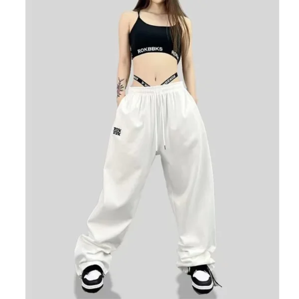 New Drawstring Design Sports Pants for Women Hip-hop High Waist Trendy Long Trousers Spring Summer All-match Women's Pants - Image 3