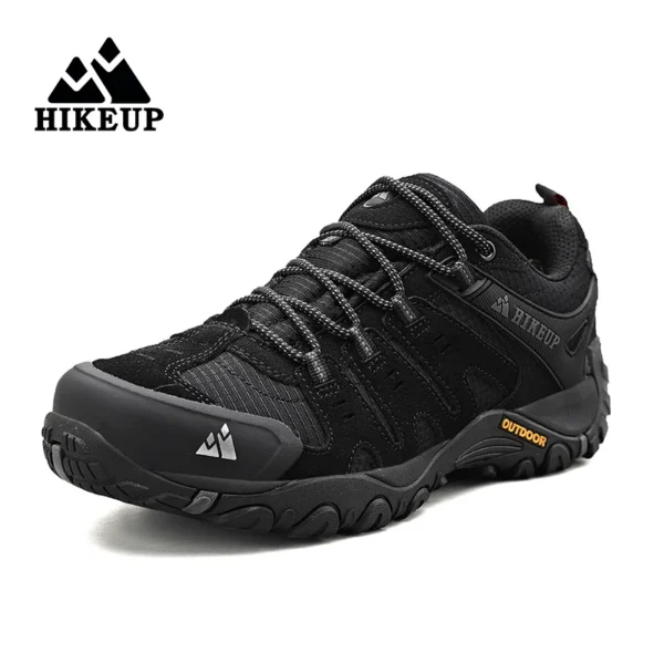 HIKEUP Men's Hiking Shoes Suede Leather Outdoor Shoes Wear-resistant Men Trekking Walking Hunting Tactical Sneakers - Image 4