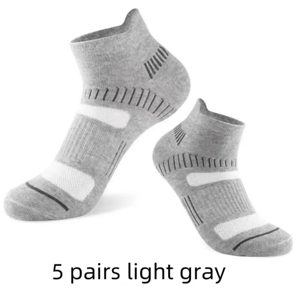 5 Pairs Spring Summer Men Casual Sports Running Socks Protective Ankle Socks Thin Breathable Deodorant Fitness Short Socks Male - Image 5